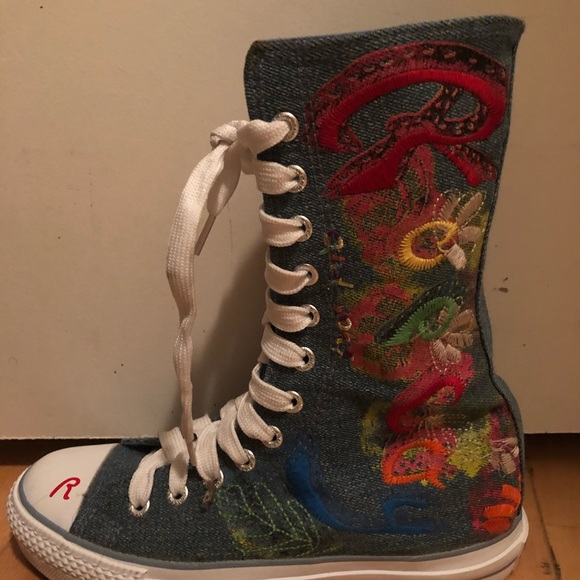 Replay & Sons Embroidered Denim Low Boot - NWOT - Picture 6 of 7